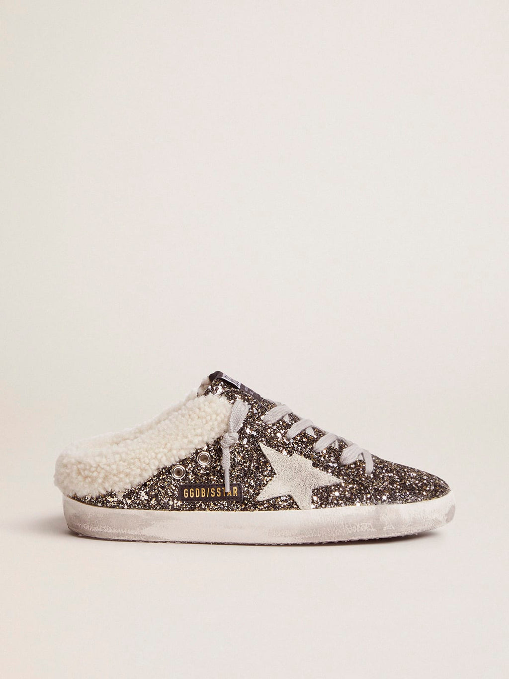 Sneakers Super-Star sabot con glitter e interno shearling