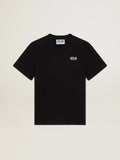 T-shirt nera Collezione Star con logo e stella bianchi a contrasto