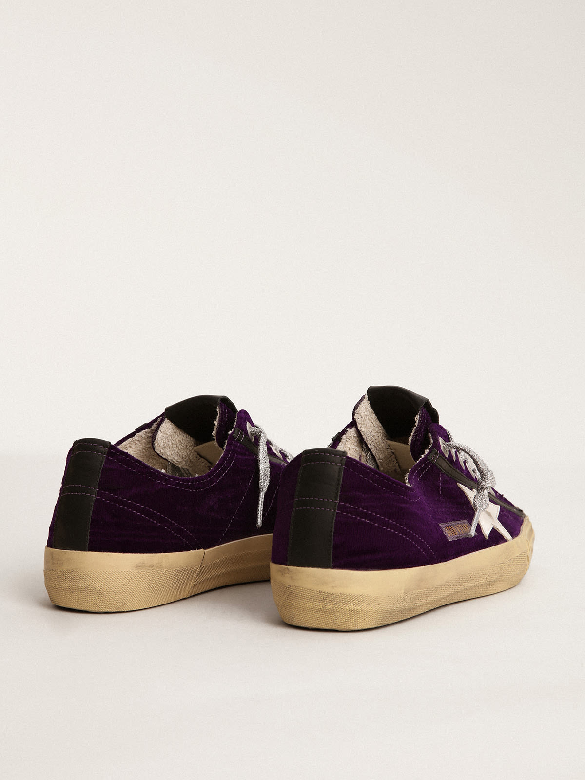 Sneaker V-Star LTD in velluto viola con stella in pelle bianca