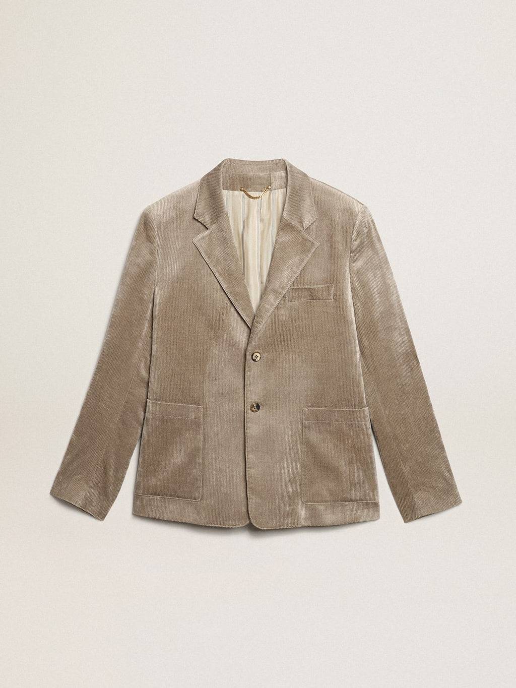 Blazer monopetto boxy in cotone color beige chiaro