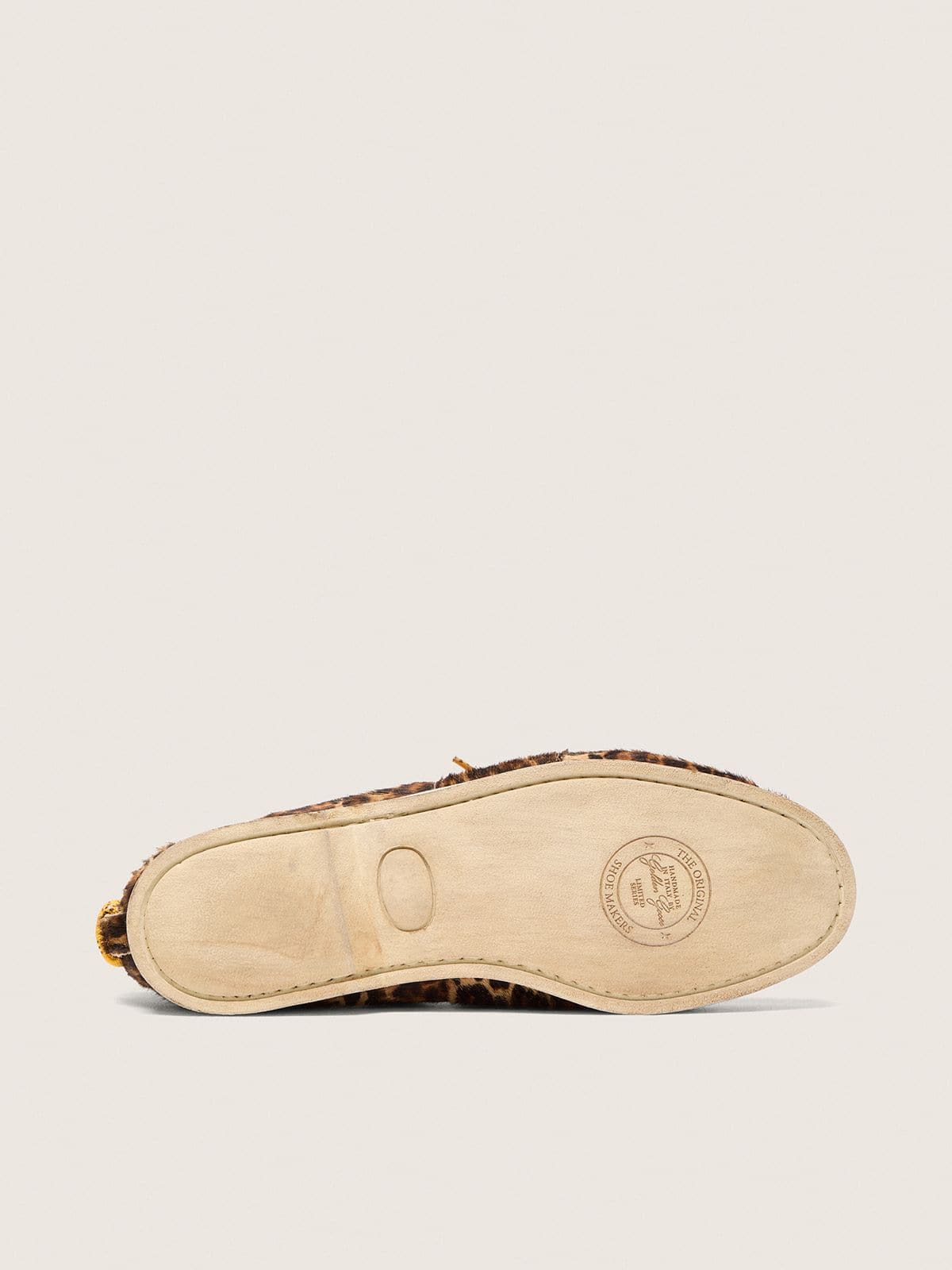 Women's Cruise loafer in leopard-print pony skin with yellow hiking laces