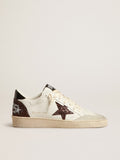 Ball Star in nappa con stella in glitter e talloncino in nappa nera
