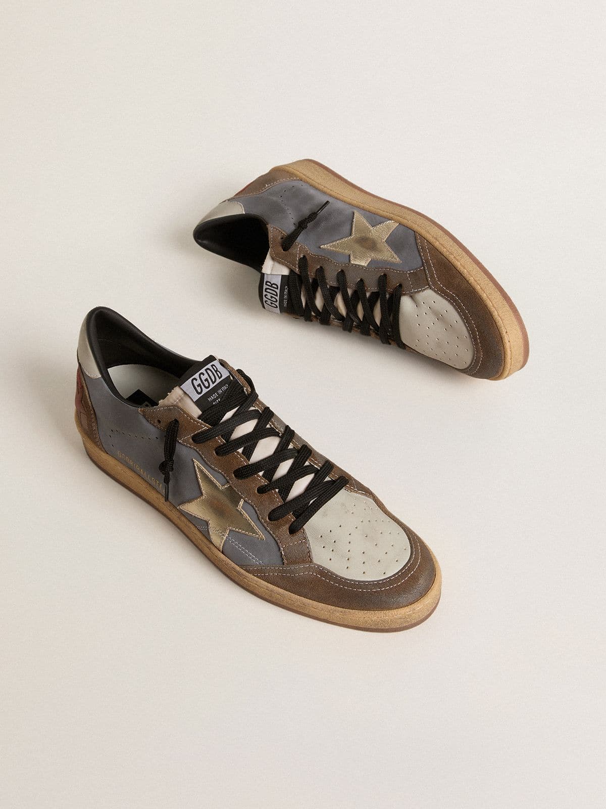 Men's Ball Star in nubuck and suede with gold metallic star