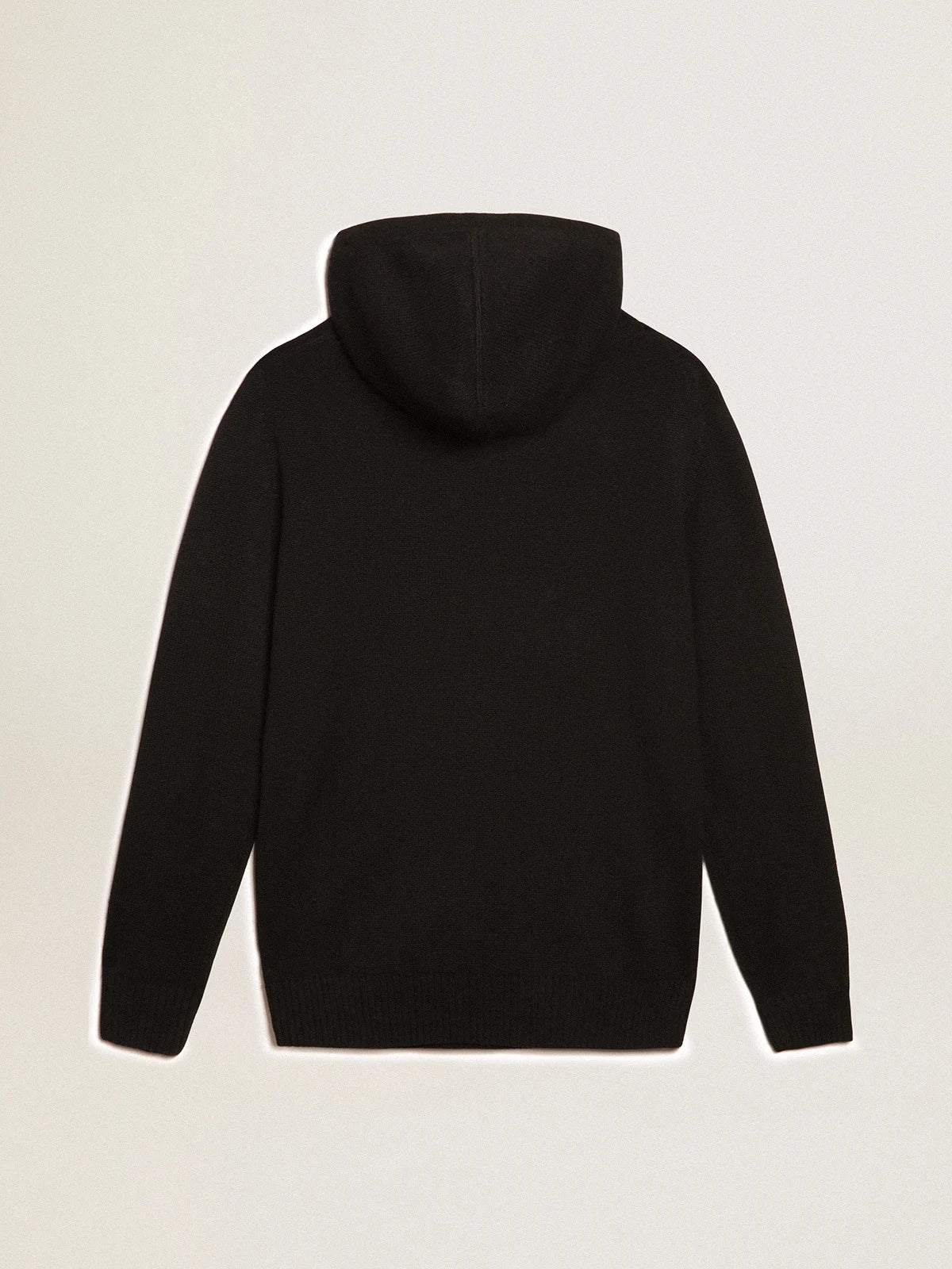 Felpa uomo misto cashmere color nero e cappuccio