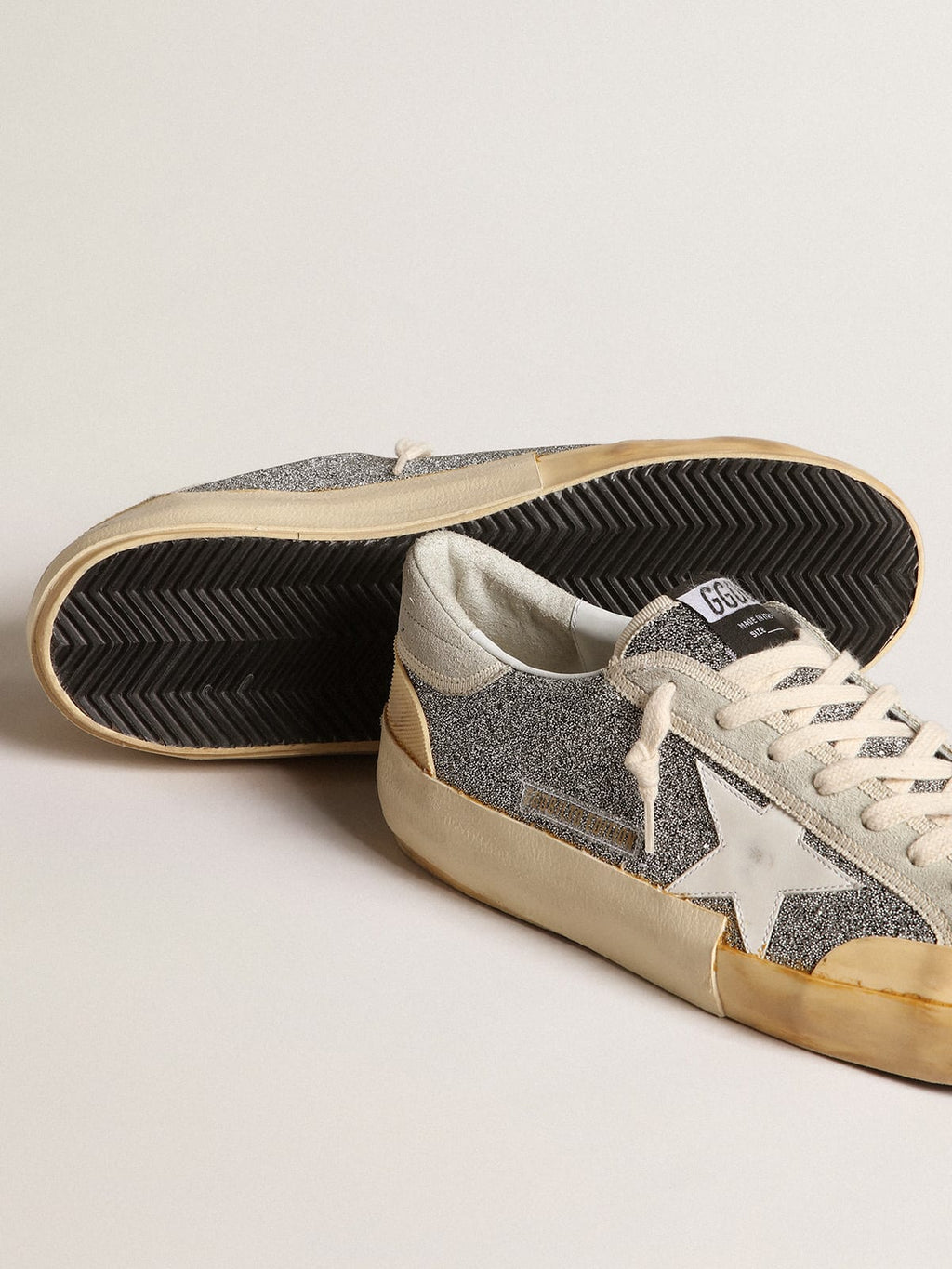 Super-Star Uomo LAB con stella bianca e tomaia glitter Swarovski