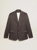 Blazer monopetto in lana color grigio