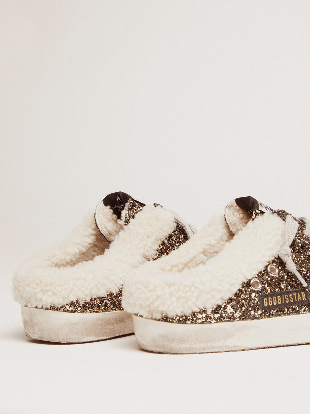Sneakers Super-Star sabot con glitter e interno shearling