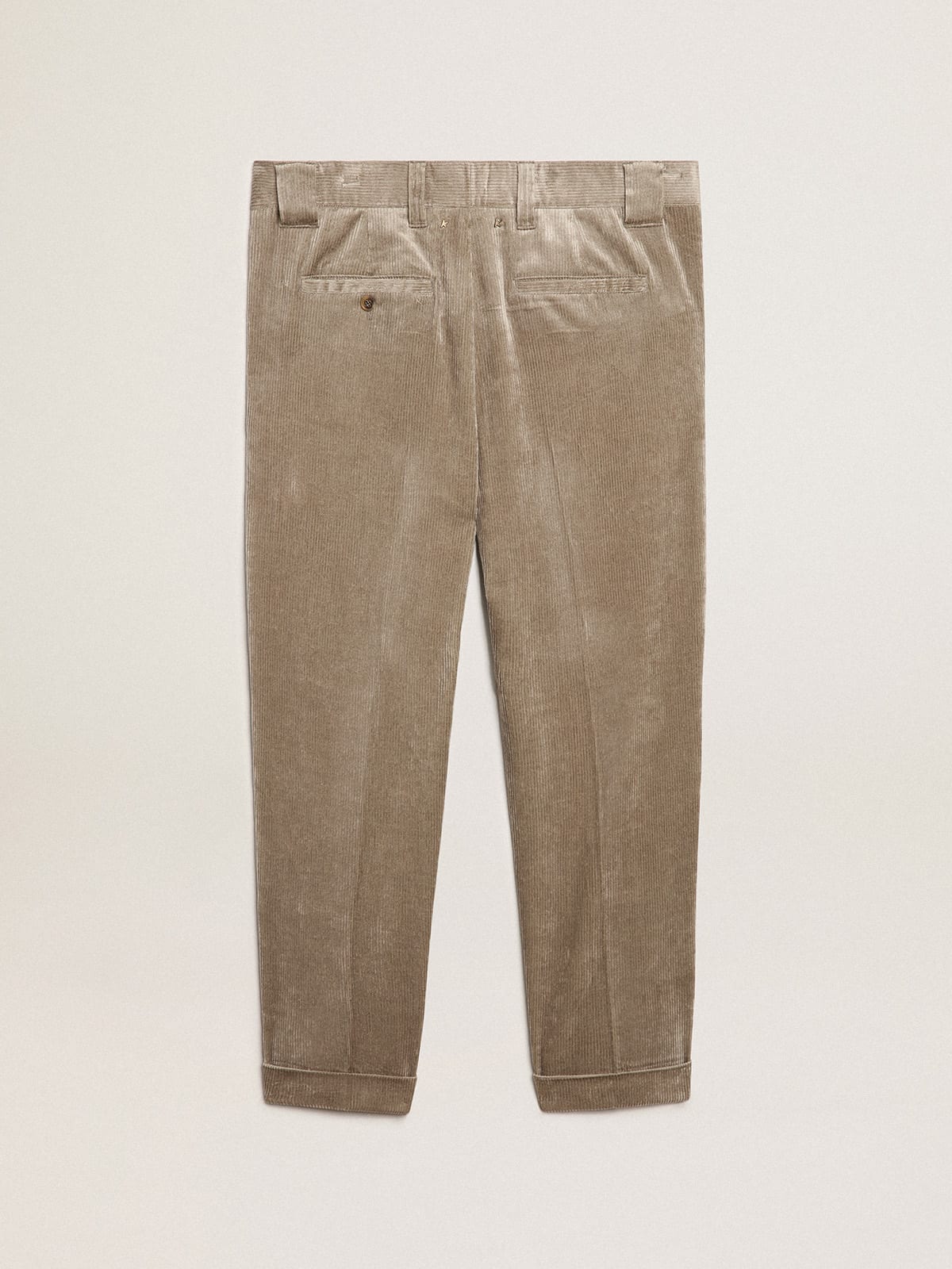 Pantalone di color beige chiaro in corduroy