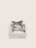 Skins "Vintage" black and beige striped laces with flower-shaped charm