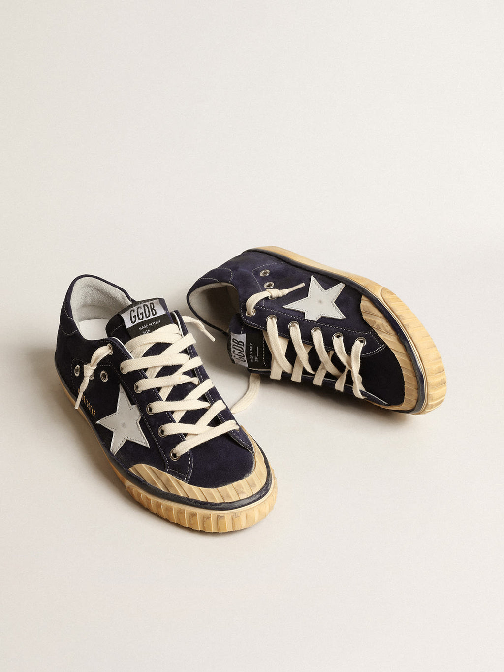 Super-Star Penstar Uomo LTD in suede blu con stella bianca