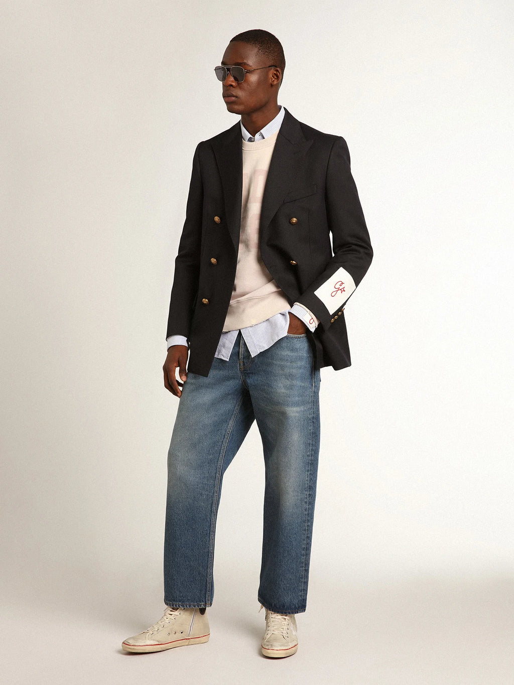 Jeans blu dall'effetto stonewashed