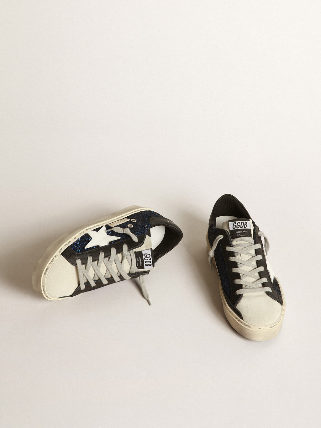 Sneakers Hi Star in suede con glitter blu