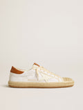 Super-Star Donna LTD in canvas con stella in pelle bianca e punta in rafia