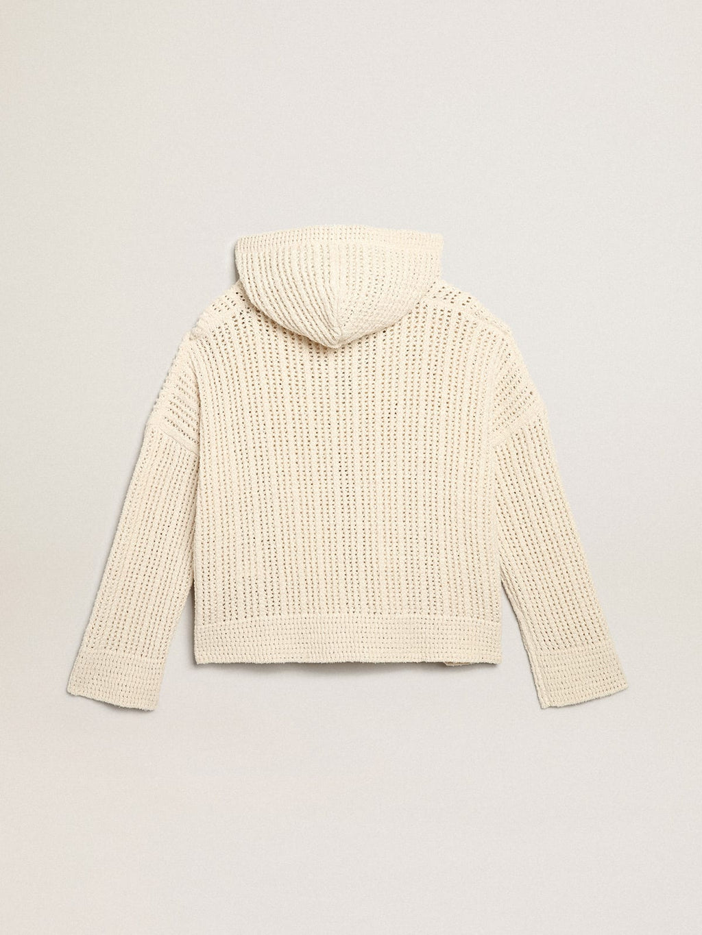 Maglia con cappuccio in cotone di color papiro