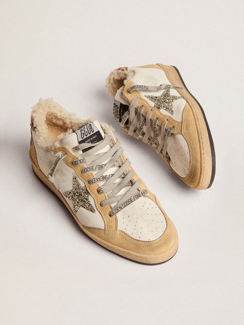 Ball Star in nappa con stella in glitter e fodera in shearling