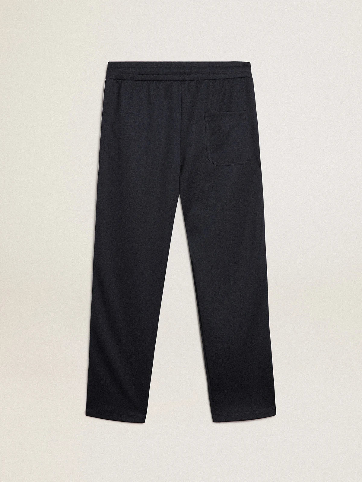 Pantalone jogging di colore blu scuro con nastro e stelle a contrasto