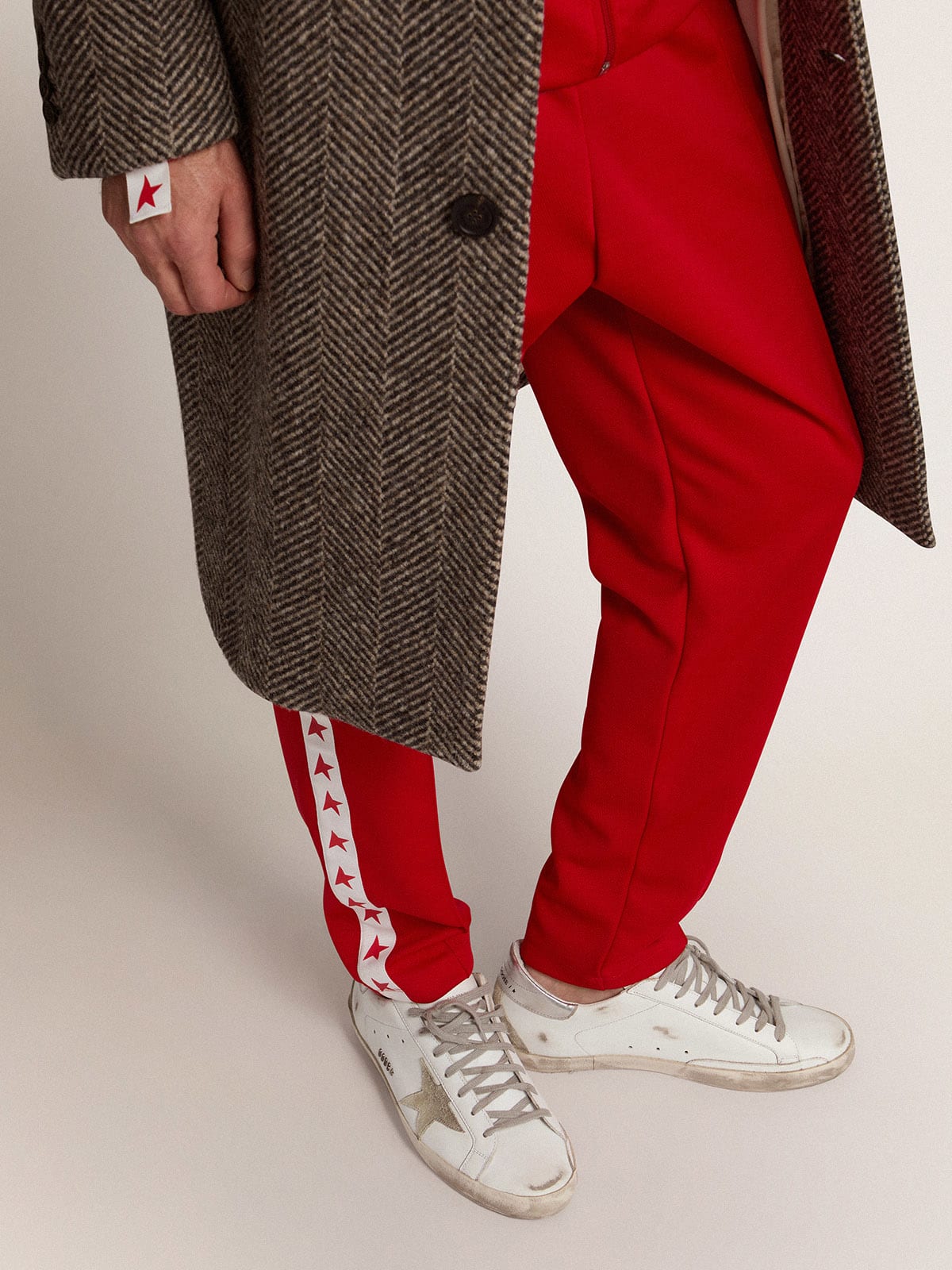 Sneakers Super-Star uomo con talloncino argentato e metal studs lettering