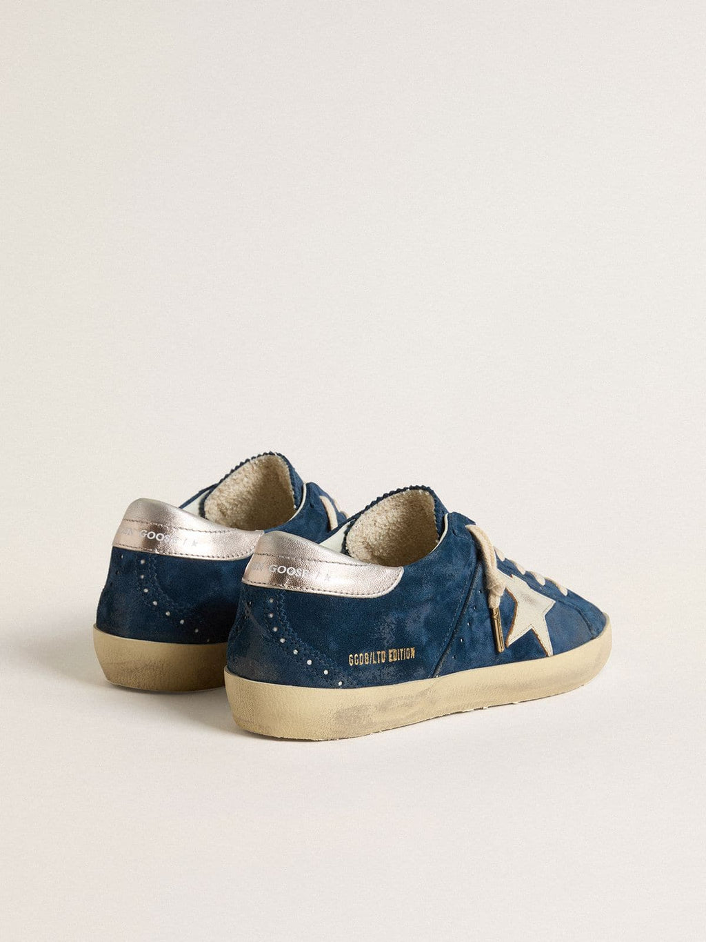 Women's Super-Star LTD in blue suede with white star