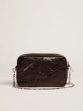 Borsa Mini Star Bag in pelle lucida nera e stella ton sur ton