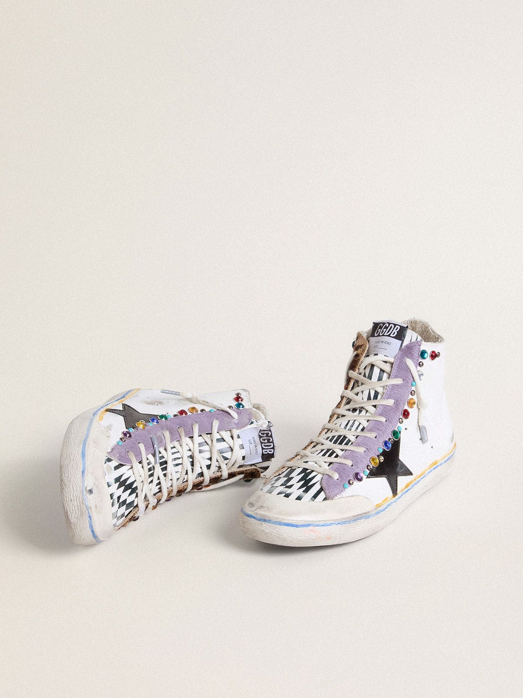Men’s Francy Penstar LAB with black leather star and multicolor studs