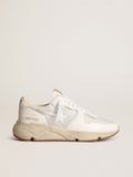 Sneaker Running Sole Donna in rete e nappa color bianco ottico con stella in pelle bianca