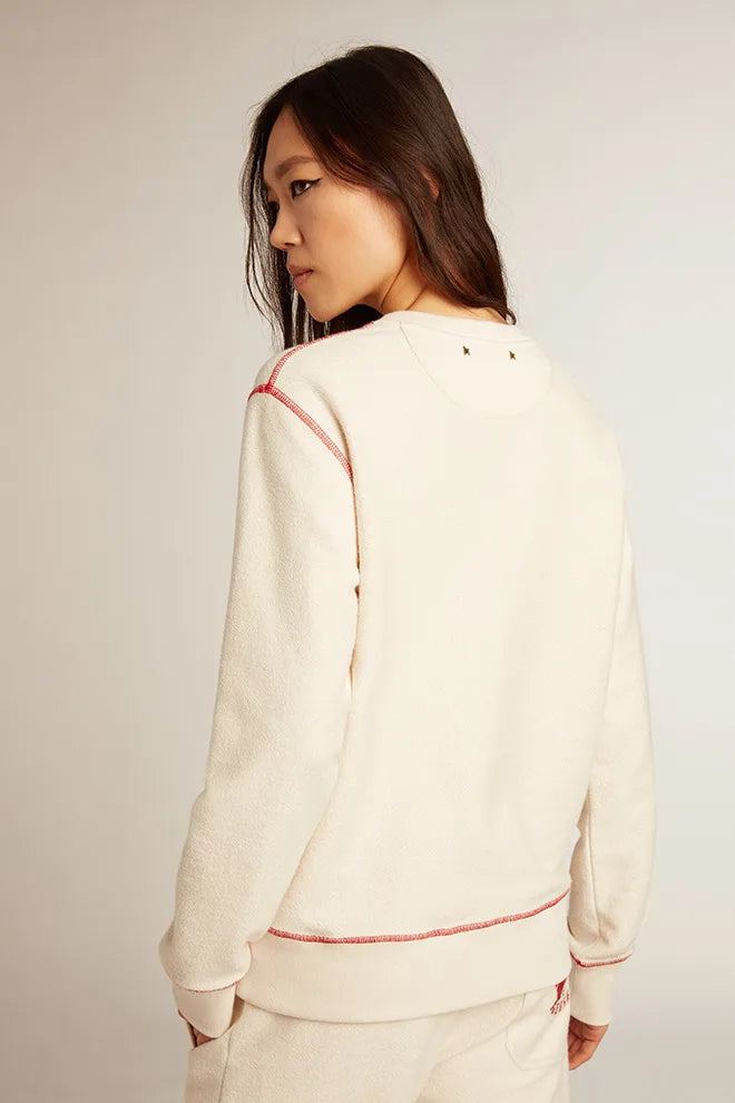 Felpa Donna color bianco heritage con logo CNY