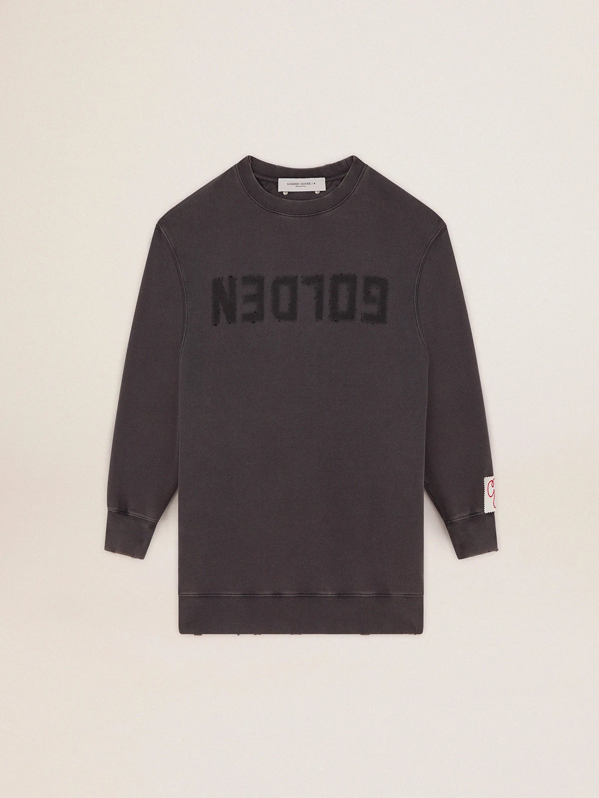 Vestito felpa con logo di colore grigio antracite