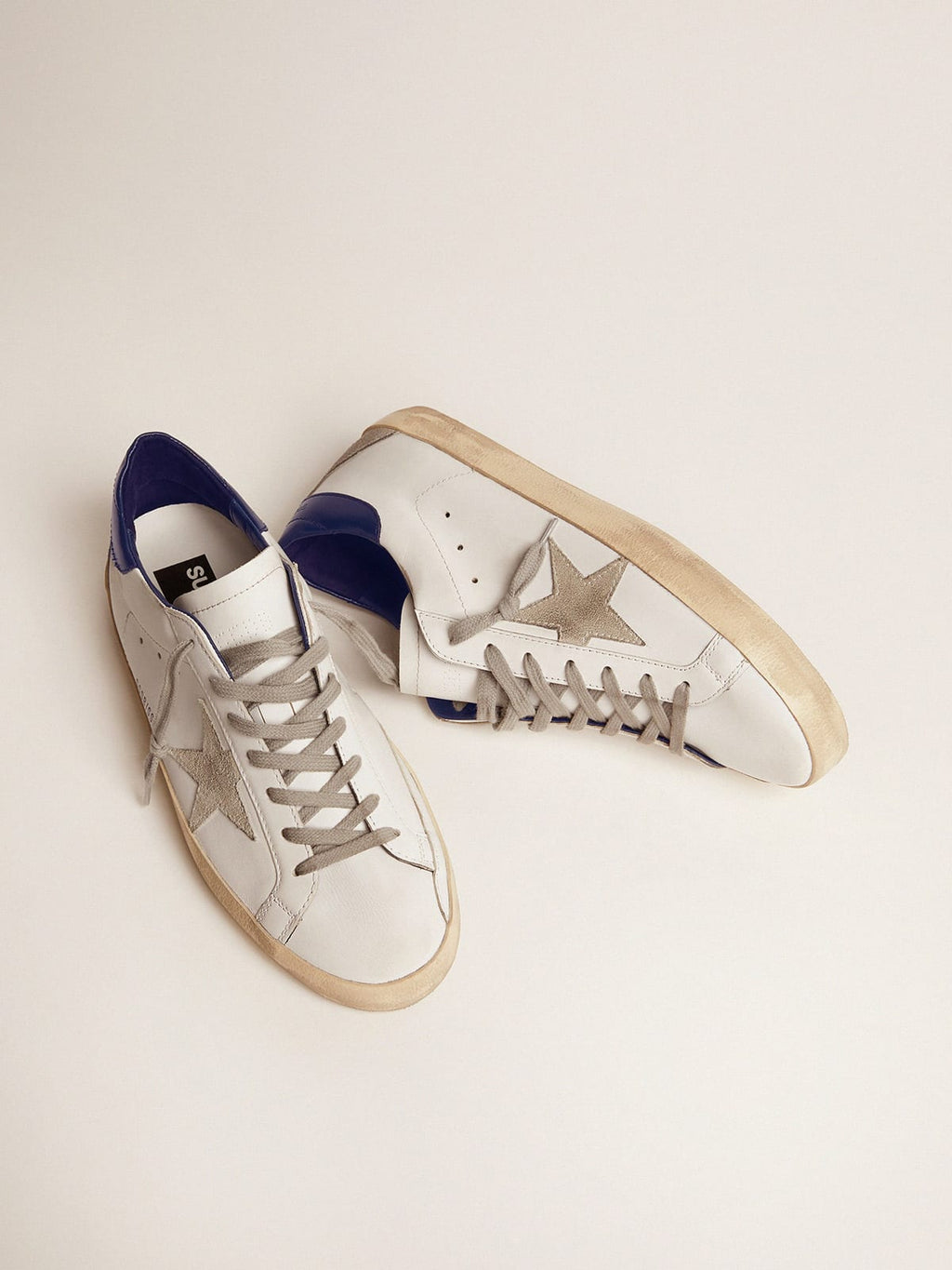 Sneakers Super-Star donna stella in suede talloncino blu