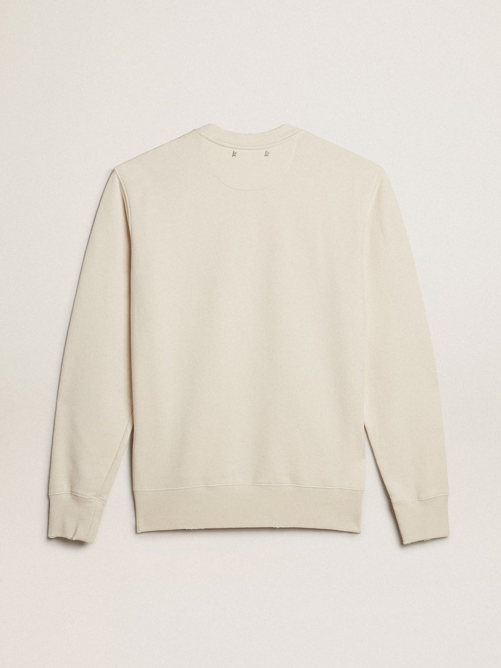 Felpa in cotone color bianco vissuto