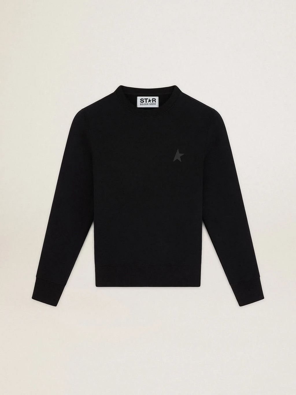 Felpa Athena Collezione Star di colore nero con stella ton sur ton sul davanti