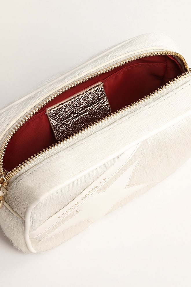 Mini Star Bag in pelle color bianco heritage con stella ton sur ton