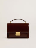 Venezia Bag in dark brown laminated leather with gold details