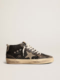 Mid Star in glitter neri con stella e talloncino in suede tortora