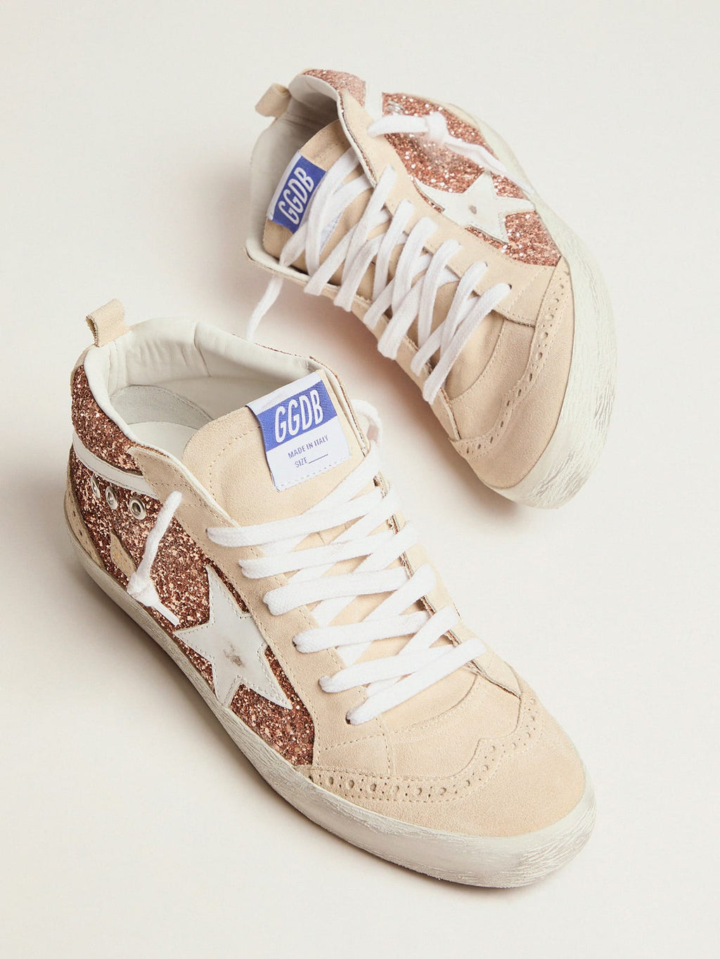 Mid Star con glitter oro rosa