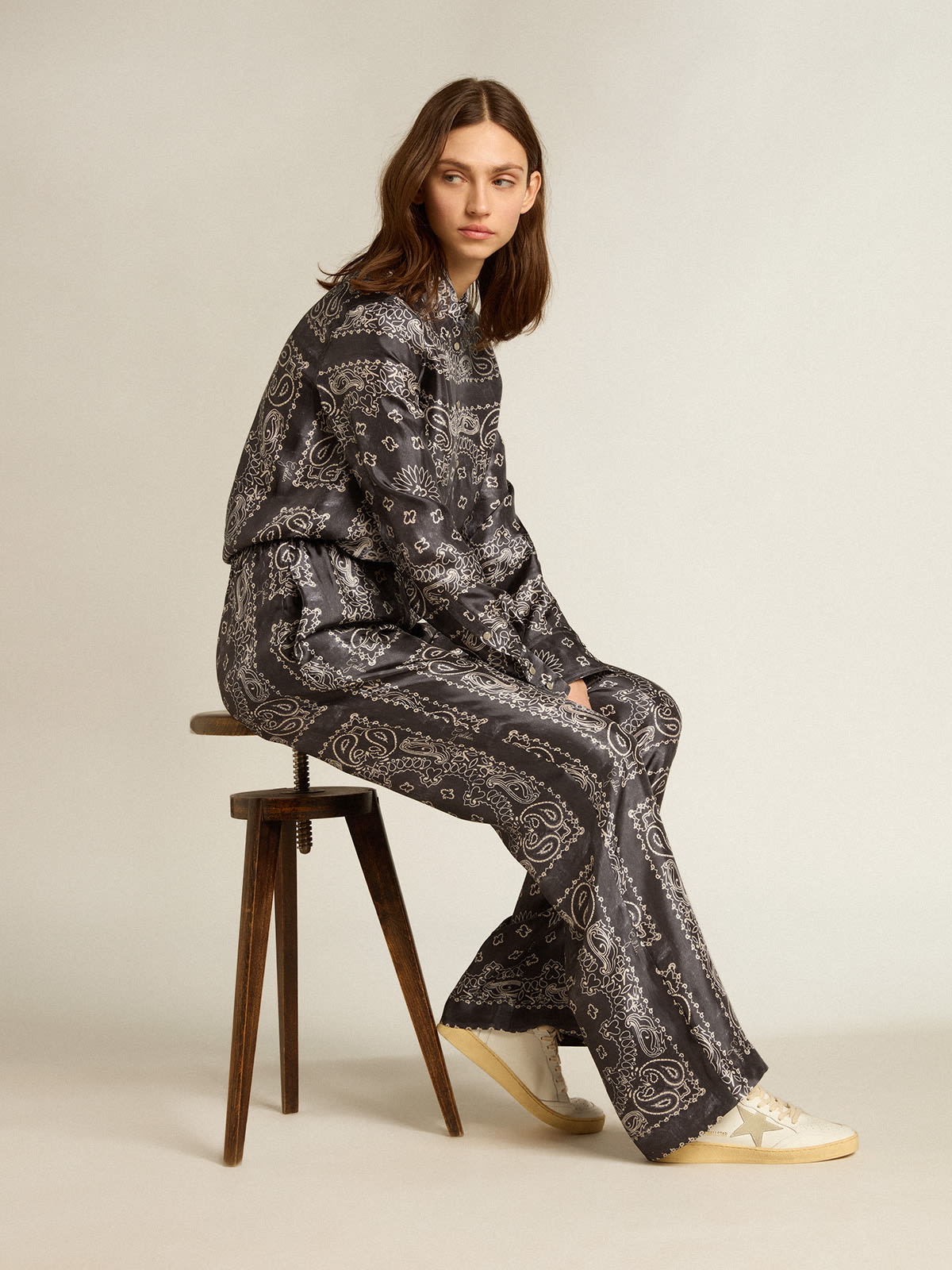 Ball Star con stella in suede e talloncino in pelle laminata