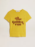 T-Shirt da donna in lino color giallo granturco