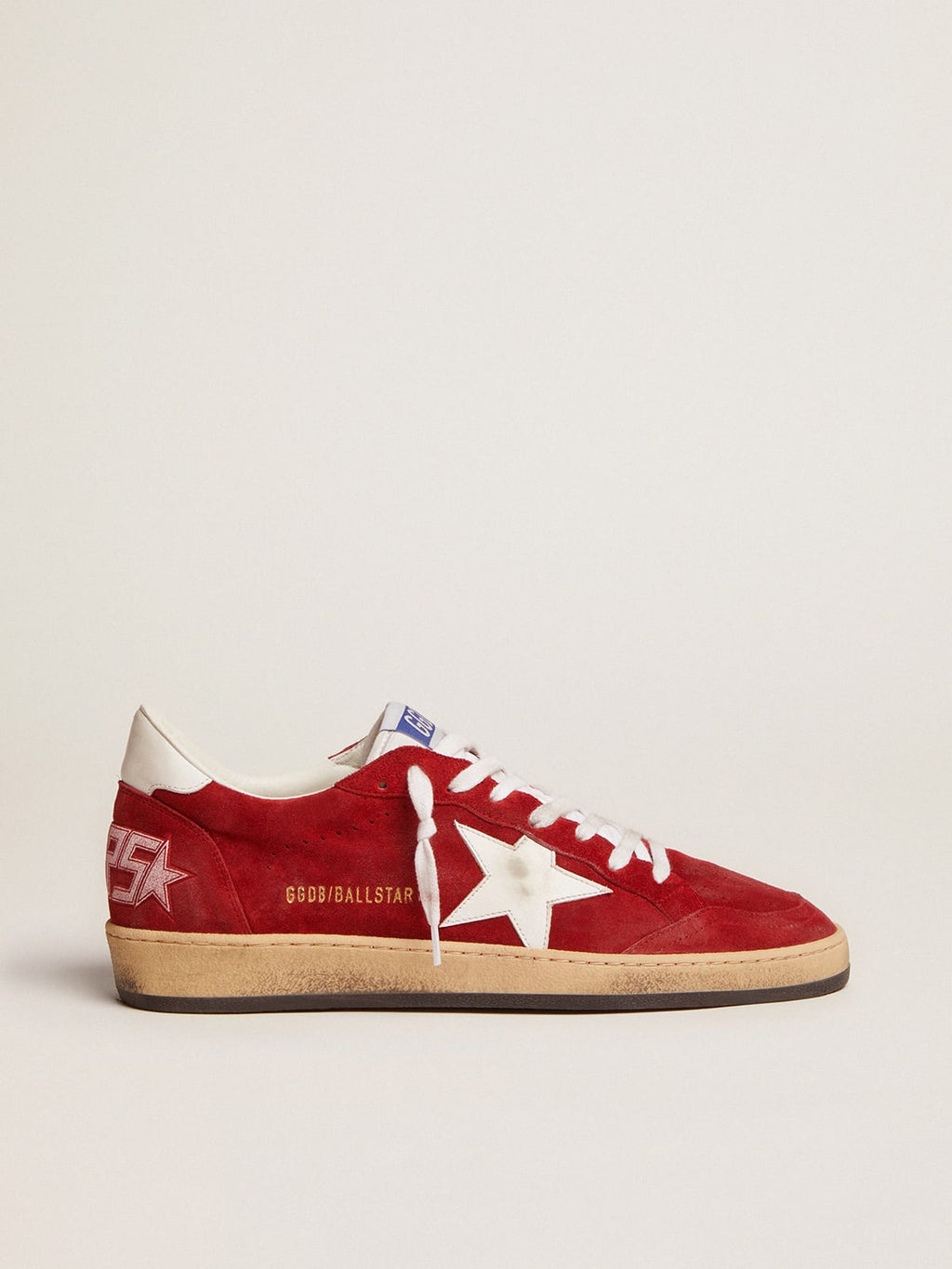 Ball Star Uomoin suede rosso con stella in pelle bianca