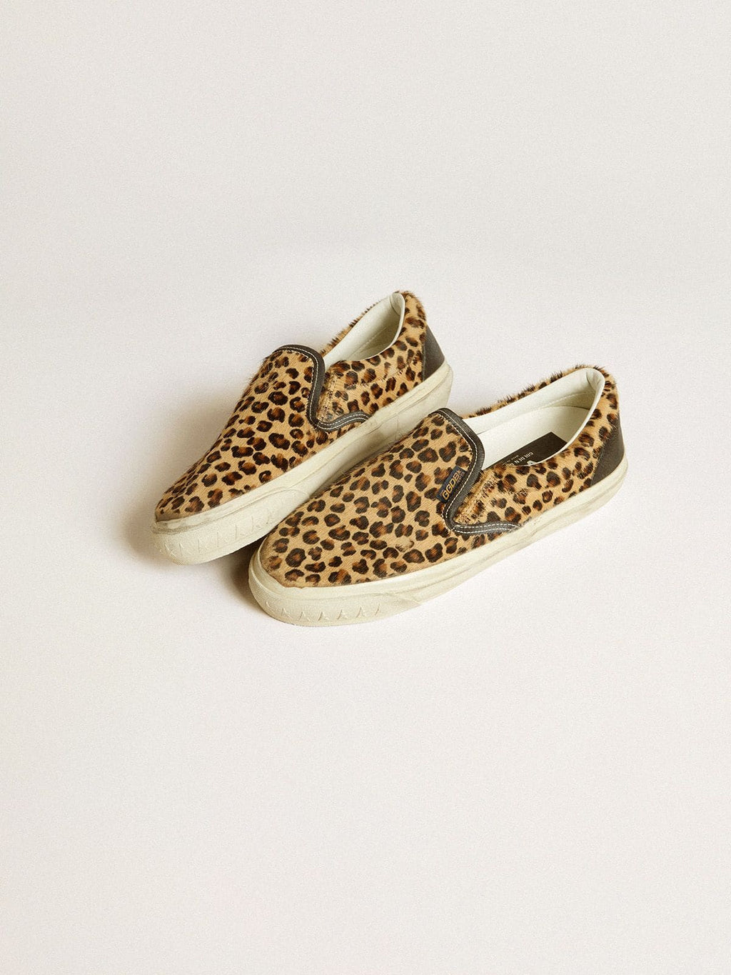 Men's VCE Penstar in leopard-print pony skin with black leather heel tab