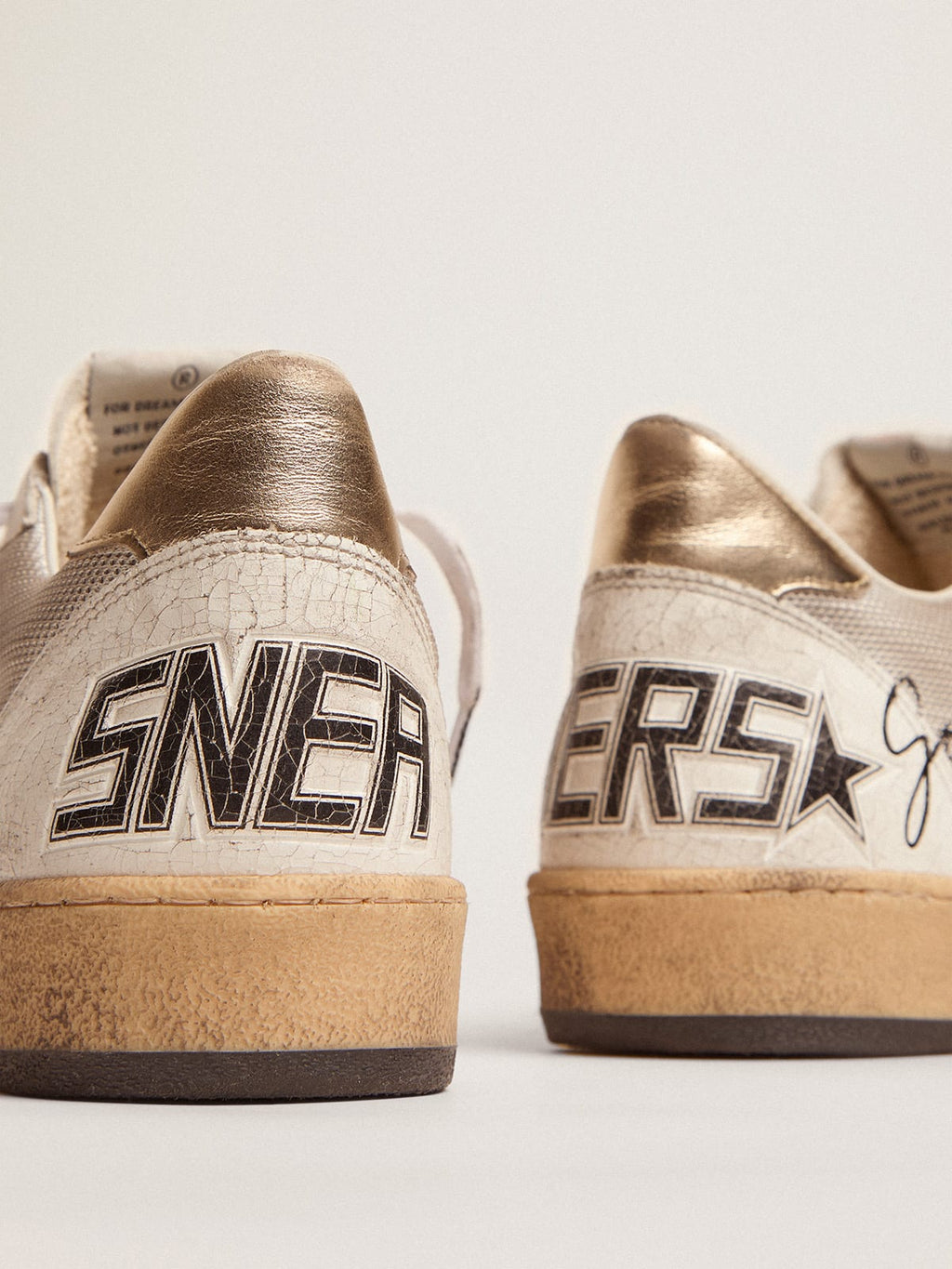 Sneaker Ball Star in rete color argento chiaro con stella in pelle rossa