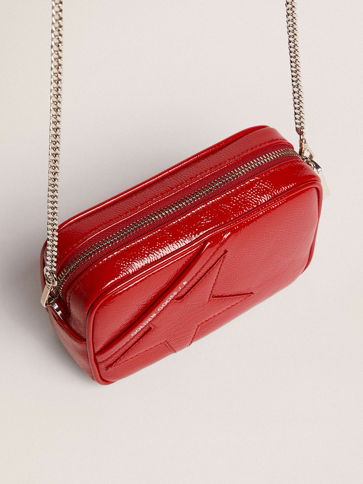 Borsa Mini Star Bag in pelle verniciata rossa e stella ton sur ton