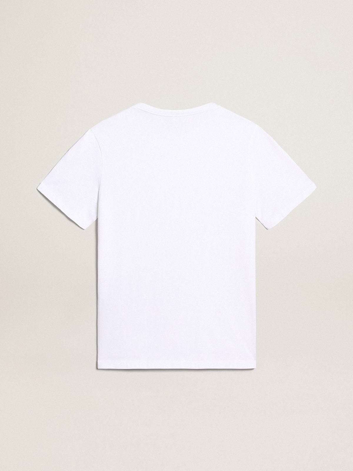 T-shirt bianca Collezione Golden con logo nero a contrasto sul davanti