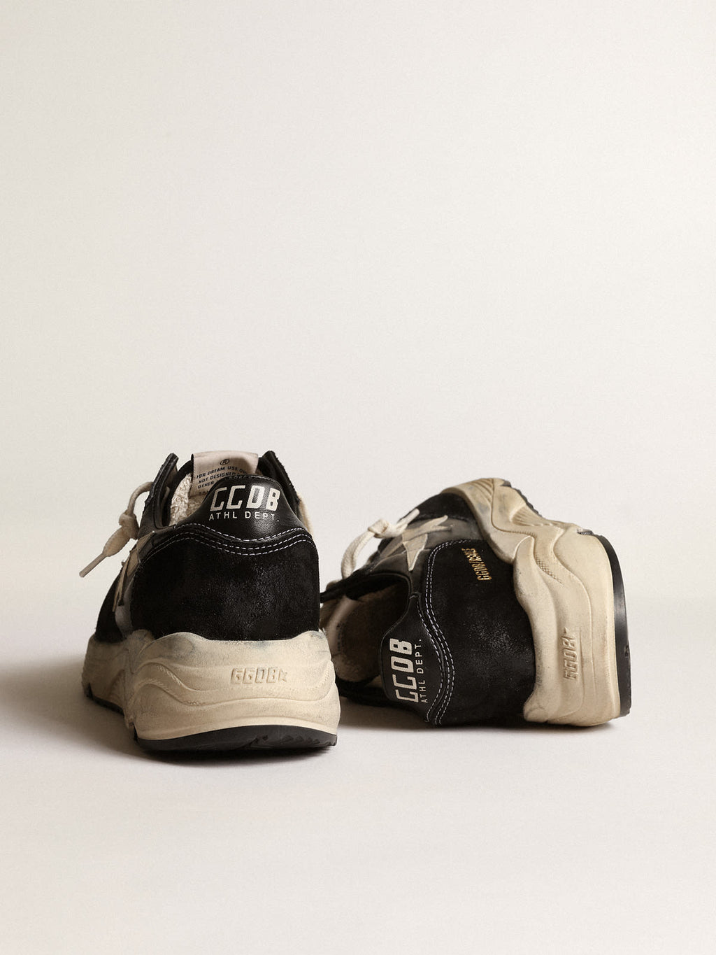 Running Sole Donna in nappa e suede neri con stella bianca