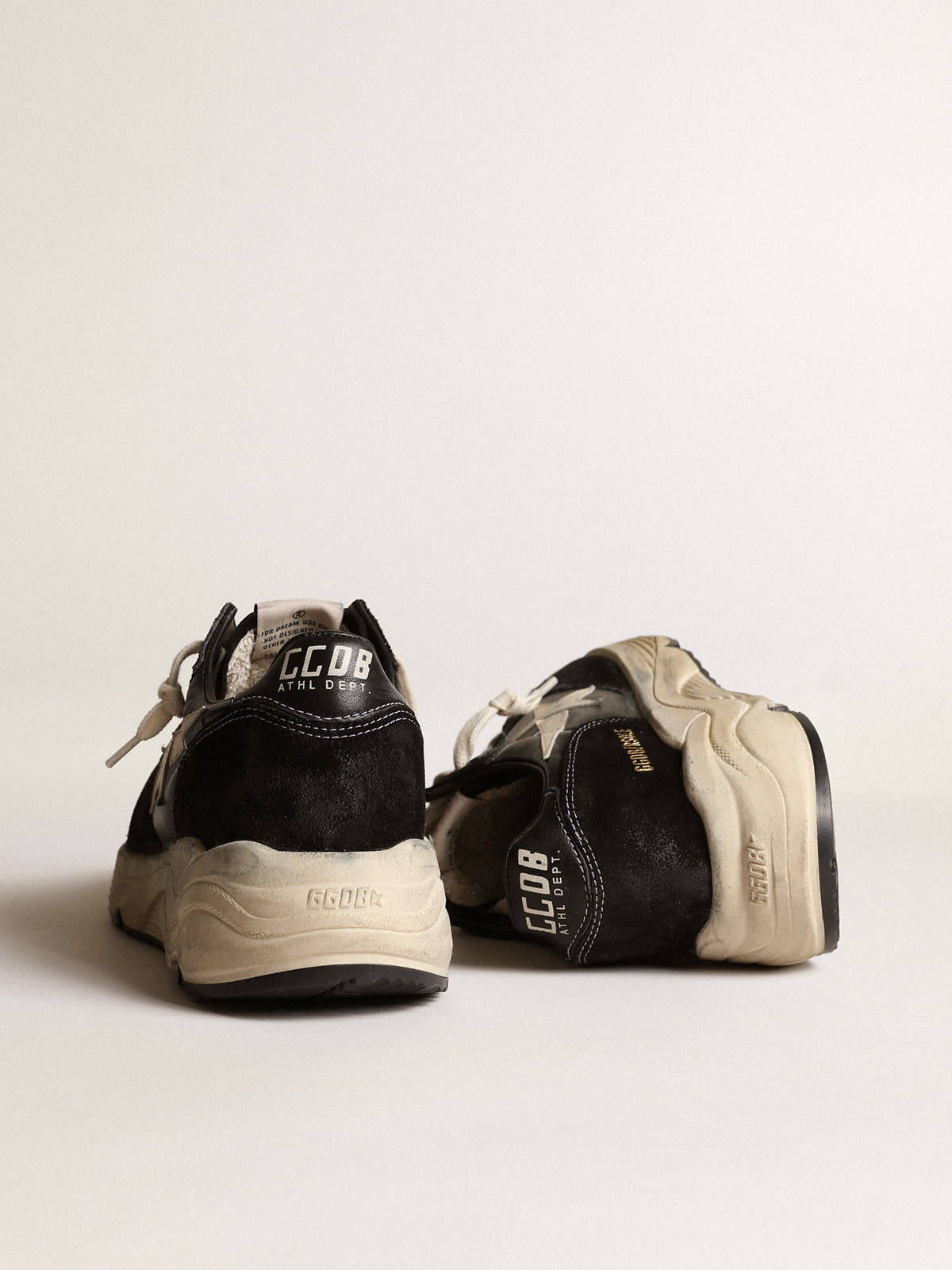 Running Sole Donna in nappa e suede neri con stella bianca