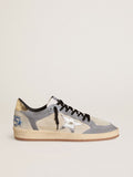 Men's Ball Star in suede and nubuck with silver metallic leather star and gold metallic leather heel tab