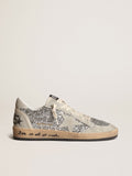 Ball Star in glitter argento con inserti in suede ghiaccio