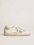 Sneakers Super-Star donna con talloncino argentato e metal studs lettering
