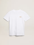 T-shirt bianca Collezion Star con logo e stella in glitter dorati