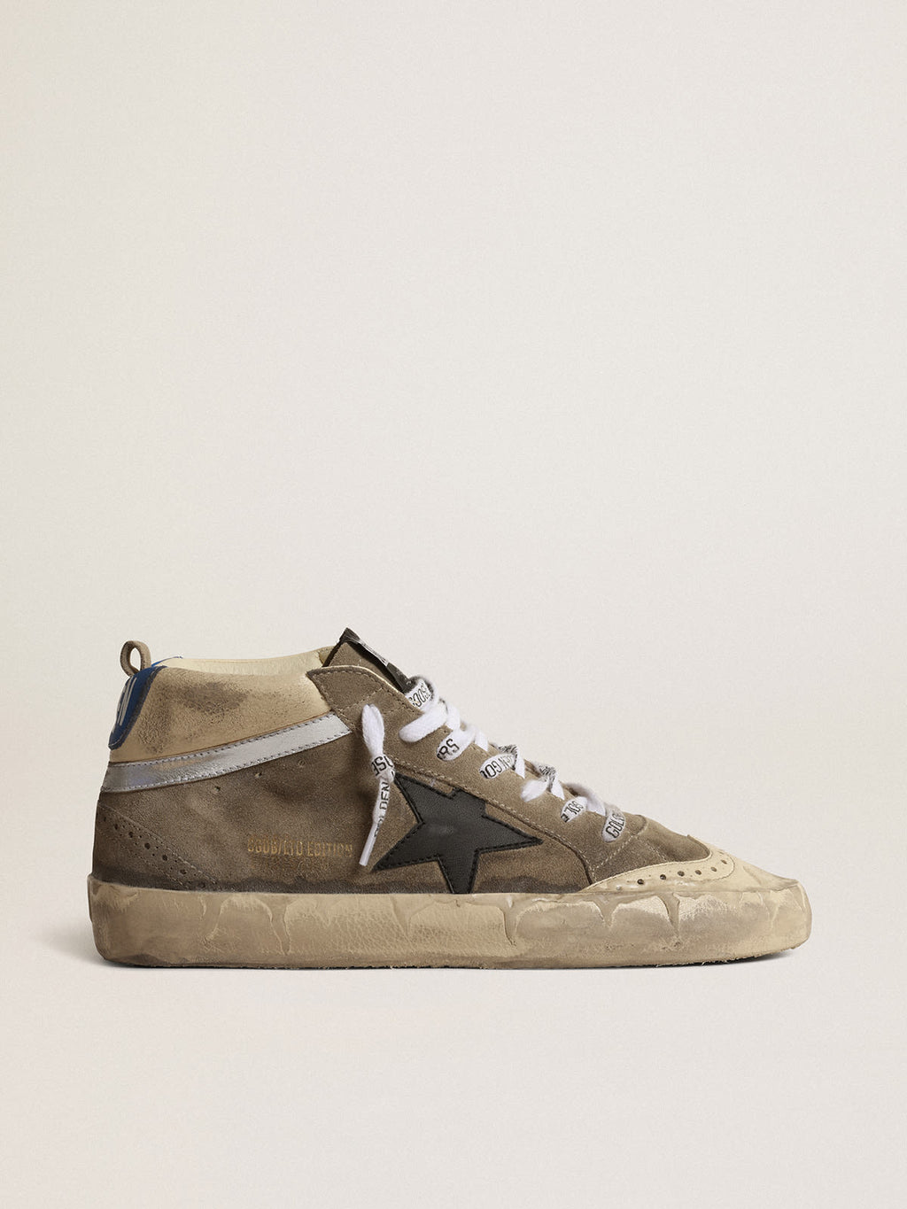 Mid Star LAB donna in suede grigia con stella nera