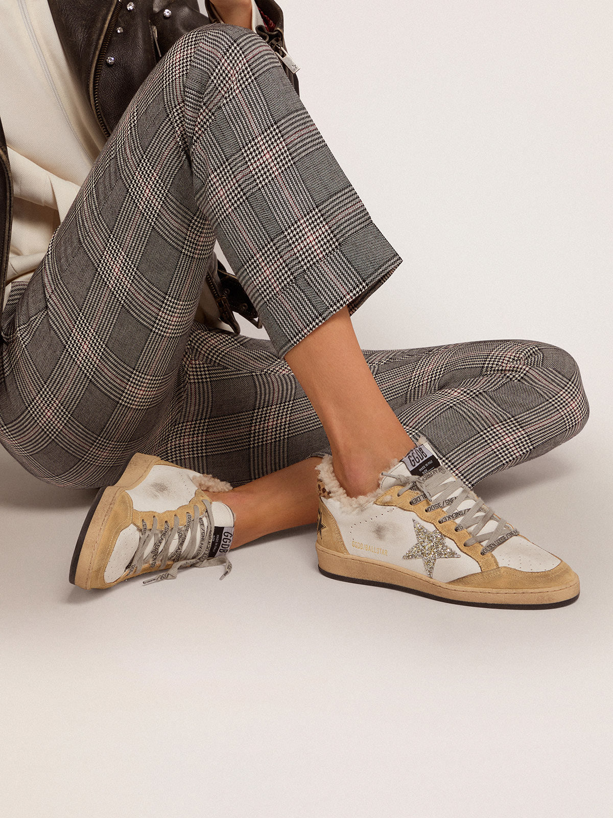 Ball Star in nappa con stella in glitter e fodera in shearling