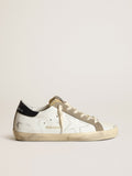Sneaker Super-Star Donna con stella traforata e talloncino in pelle lucida color blu notte